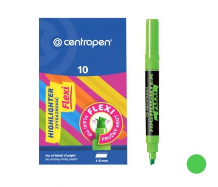 Zvýrazňovač CENTROPEN 8542 FLEXI, zelený