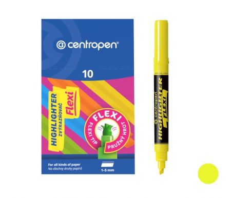Zvýrazňovač CENTROPEN 8542 FLEXI, žlutý