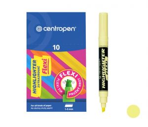 Zvýrazňovač CENTROPEN 8542 FLEXI, žlutý pastelově