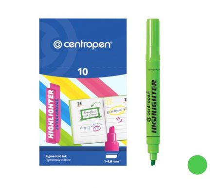 Zvýrazňovač CENTROPEN 8552 (8852) zelený