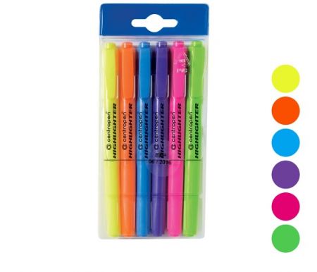 Zvýrazňovač CENTROPEN 8722/6 sada