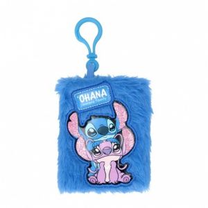 POZNÁMKOVÝ BLOK 7X9CM  PLYŠOVÝ S MODRÝM STITCHEM