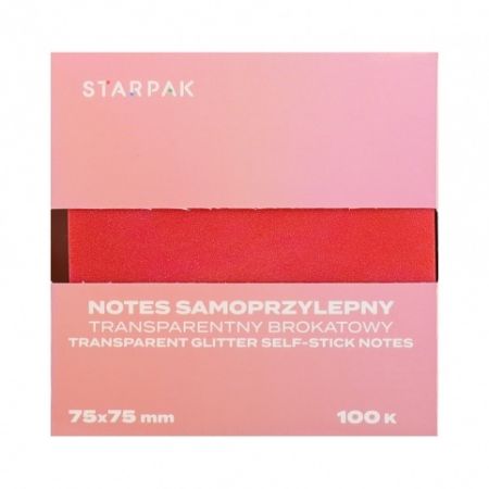 Poznámkový samolepící bloček 75x75/100k Transparentní Ombre Dark C5 Starpak 576525
