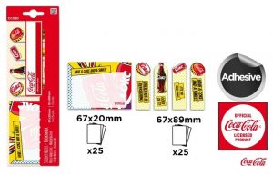 Samolepící bloček 67x89 25l s motovem Coca Coly