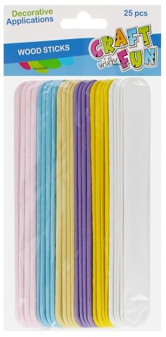 DŘEVĚNÉ TYČINKY PASTELOVÉ BARVY 25KS 555390 CF