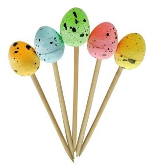 Velikonoční ozdoba na drátku křepelčí vejce