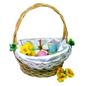 Velikonoční ubrousek do košíku Svěcený bílý Velikonoce 40-45 cm