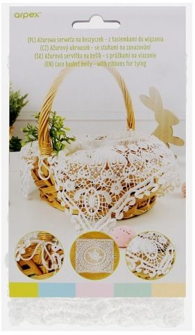 Ažurový ubrousek na košík čtvercový