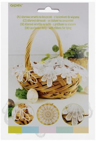 Ažurový ubrousek na košík čtvercový Velikonoce