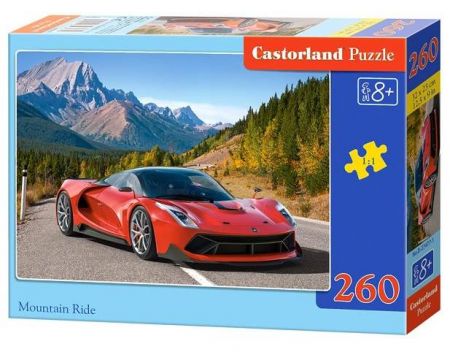Puzzle Castorland 260 dílků - Červené auto v horách