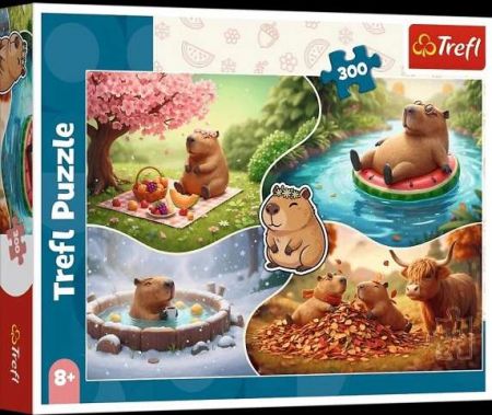 TREFL Puzzle 300 el. Čtyři roční období s kapybarami<br />