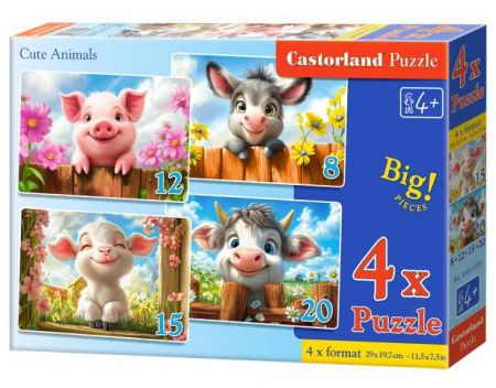 Puzzle Castorland 4v1 (8,12,15,20 dílků) Roztomilá zvířátka (Cute animals)