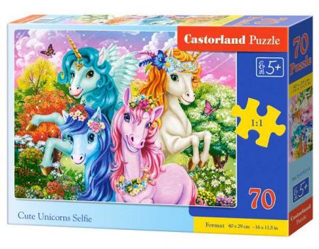 Puzzle Castorland 70 dílků premium - Jednorožci 