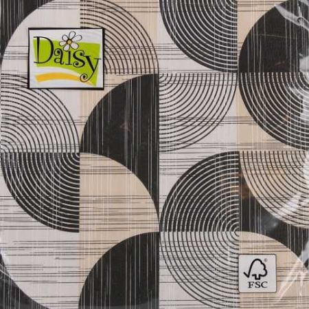 Ubrousky DAISY 330x330 Geometrie černá béžová 044501