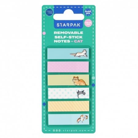 INDEXOVACÍ ZÁLOŽKY KARTIČKY KOČKY 45x12mm 6x20 kusů STARPAK
