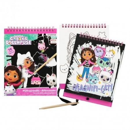 GÁBININ KOUZELNÝ DOMEK VYŠKRABÁVAČKA+Omalovánka GABBY S