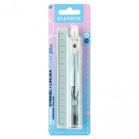 Starpak Kružítko kovové + pravítko Pastel Blue 561876