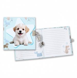Diář se zámkem CutiesDoggy13x13cm,60l linkovaný<br />