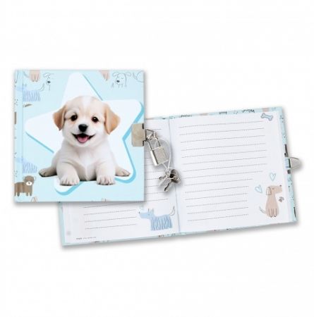 Diář se zámkem CutiesDoggy13x13cm,60l linkovaný<br />