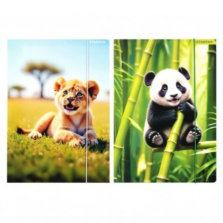 Papírová složka s gumičkou A4 Starpak divoká zvířata 559729 