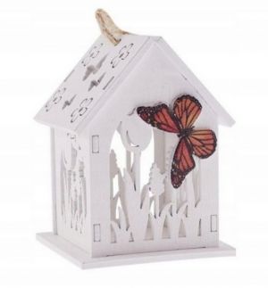 Závěsná dekorace dřevěná chalupa Kočka Decor