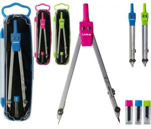 Kružítko kovové s kloubem NEON LUMA mix