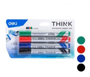 Popisovač DELI EU00101/4 sada kulatý stíratelný (8559)