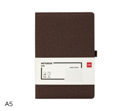 Zápisník A5 linka 96l DELI EN118L hnědý
