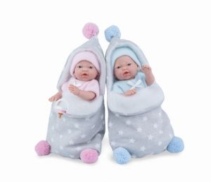 Marina &amp; Pau 210-AP Panenka - koupací miminko New Born holčička s fusakem - 21 cm