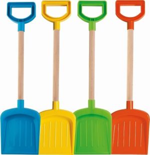 Androni Lopata s dřevěnou násadou a rukojetí - délka 53 cm, červená