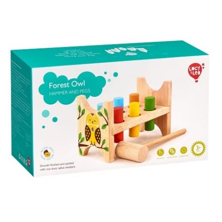 Lucy &amp; Leo 223 Lesní sova - dřevěná zatloukačka 8 dílů