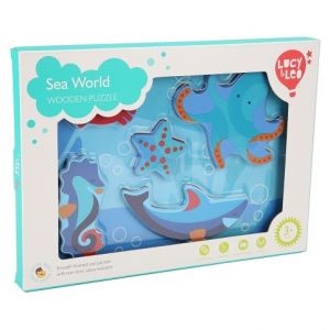 Lucy &amp; Leo 227 Mořští živočichové - dřevěné vkládací puzzle 6 dílů