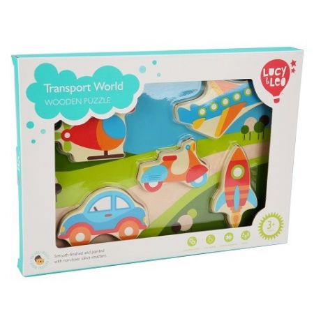 Lucy &amp; Leo 229 Dopravní prostředky - dřevěné vkládací puzzle 6 dílů