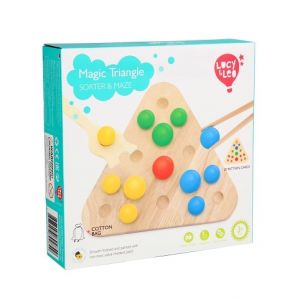 Lucy &amp; Leo 283 Magický trojúhelník 2v1 - dřevěná hra s předlohami