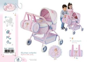 DeCuevas 86051 Můj první kočárek pro panenky s taškou GALA 2023 - 56 cm