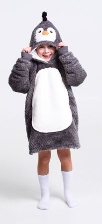 Cozy Noxxiez CH303 Tučnák - hřejivá televizní mikinová deka s kapucí pro děti 3 - 6 let