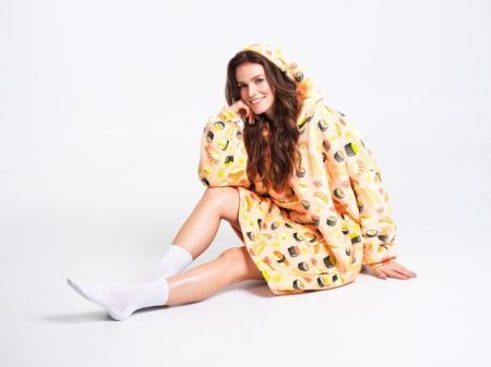 Cozy Noxxiez CH351 Sushi - hřejivá televizní mikinová deka s kapucí pro teenagery a dospěl