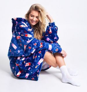 Cozy Noxxiez CH352 Víno - hřejivá televizní mikinová deka s kapucí pro teenagery a dospělé