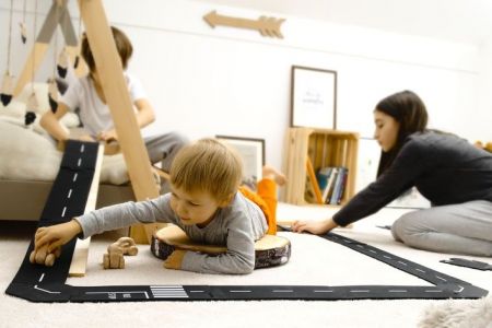 TODDLEROAD 2034 - KŘIŽOVATKY - flexibilní silnice - 2 silikonové puzzle díly