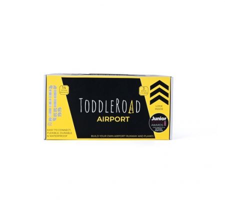 TODDLEROAD 2102 SADA LETIŠTĚ - flexibilní silnice - 14 silikonových puzzle dílů a 3 ergono