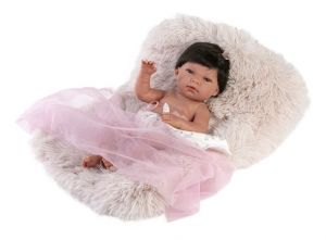 Llorens 73804 NEW BORN HOLČIČKA - realistická panenka miminko s celovinylovým tělem - 40 c