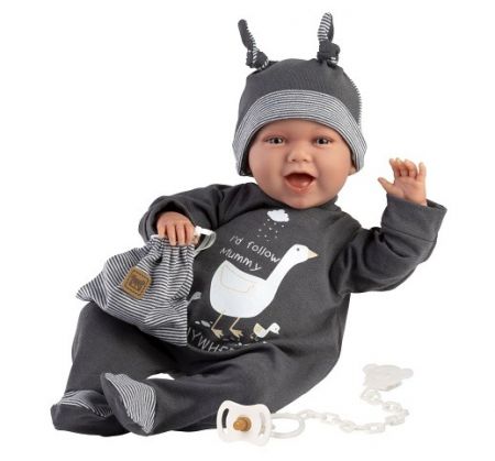 Llorens 74107 NEW BORN - realistická panenka miminko se zvuky a měkkým látkovým tělem - 42