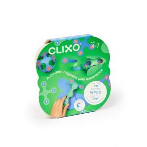 CLIXO Itsy Green &amp; Blue - magnetická stavebnice 18 kusů