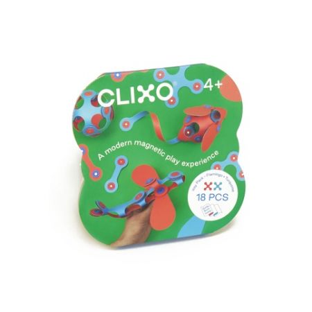 CLIXO Itsy Flamingo &amp; Turquoise - magnetická stavebnice 18 kusů