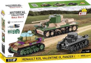 COBI 2740 3 tanky: Panzer I, Valentine IX, Renault R, 1:35, The Tank Museum, Les Blindes i