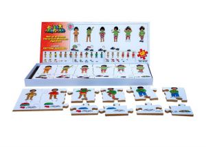 Just Jigsaws 041 Oblékání - dřevěný puzzle set 4 x 12 dílů