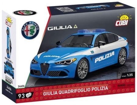 COBI 24606 Alfa Romeo Giulia Quadrifoglio Polizia, 1:35, 93 k