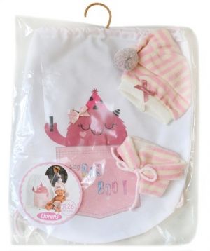 Llorens M26-314 obleček pro panenku miminko NEW BORN velikosti 26 cm s doplňky