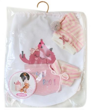 Llorens M26-314 obleček pro panenku miminko NEW BORN velikosti 26 cm s doplňky