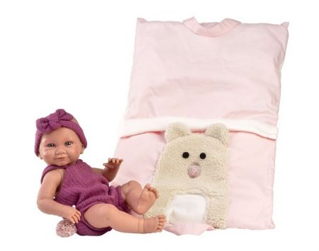 Llorens 73812 NEW BORN HOLČIČKA - realistická panenka miminko s celovinylovým tělem - 40 c